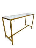 Luxe Gold Communal Table with White Acrylic Top