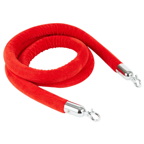 Red Velvet Rope with Silver Hook Red Velvet Rope with Silver Hook