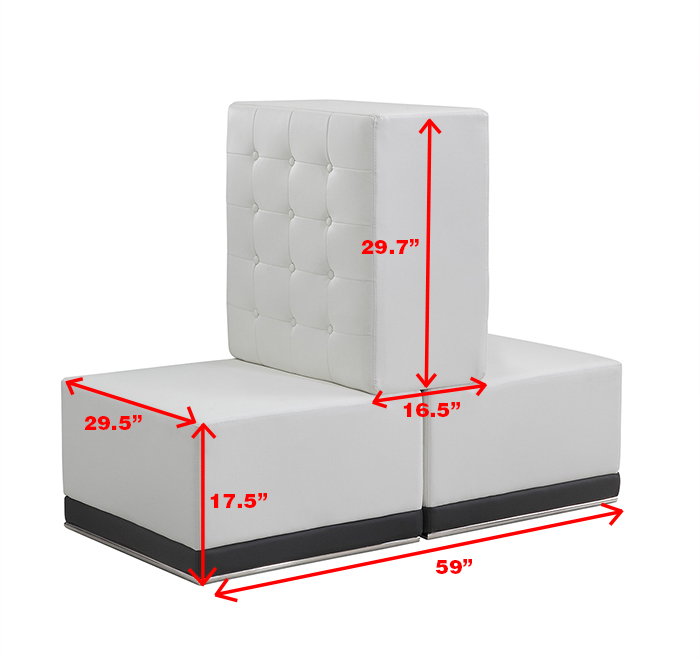 White Leather Double Back Booth(sectional) White Leather Double Back Booth(sectional)