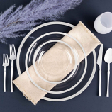 Clear/ White Dinner  Plate 