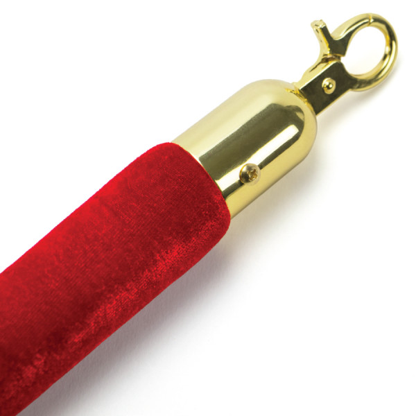 Red Velvet Rope with Gold Hook Red Velvet Rope with Gold Hook